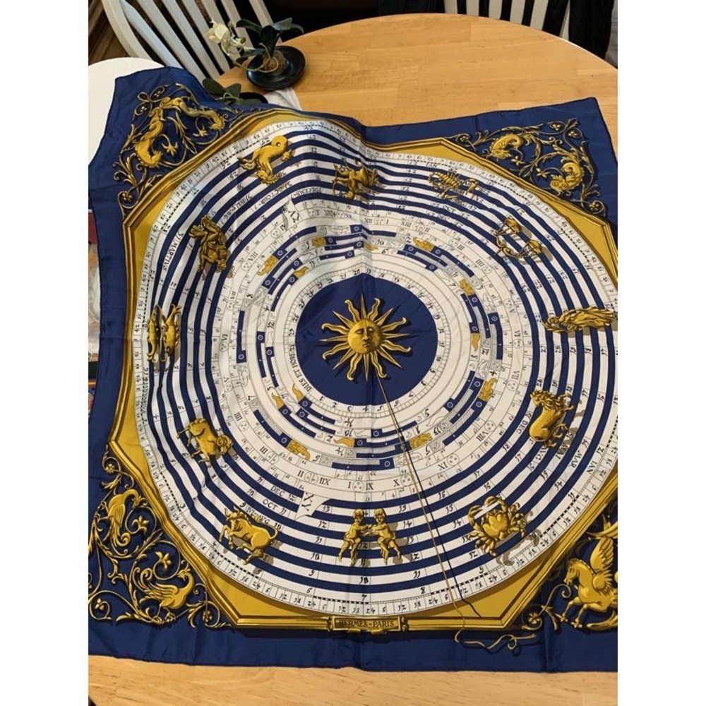 Authentic Vintage Hermès Zodiac Silk Scarf
